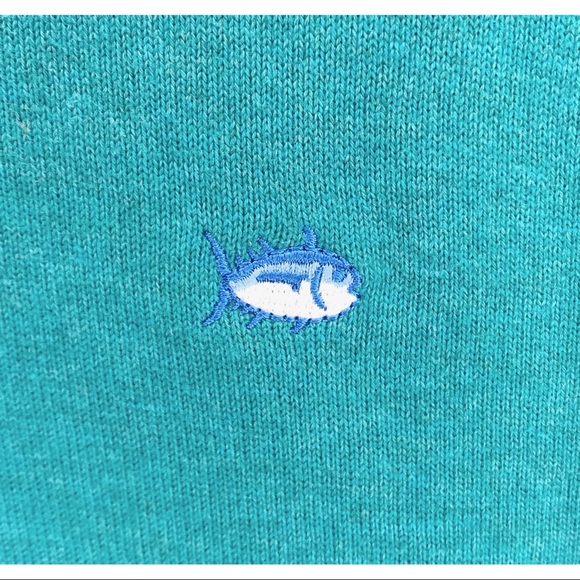 Southern Tide V-Neck Teal Green Medium Sweater - Picture 3 of 4